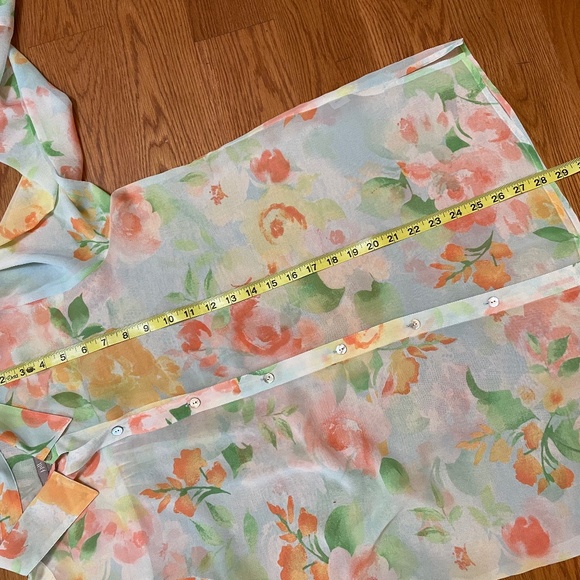 J Jill Chiffon Sheer Long Sleeved Blouse, Size M - Picture 13 of 14